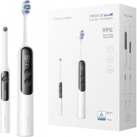 Электрическая зубная щетка Trouver Fresh 20 Vision с детектором кариеса (комплект) белый
Электрическая зубная щетка Trouver Fresh 20 Vision с детектором кариеса (комплект) белый
