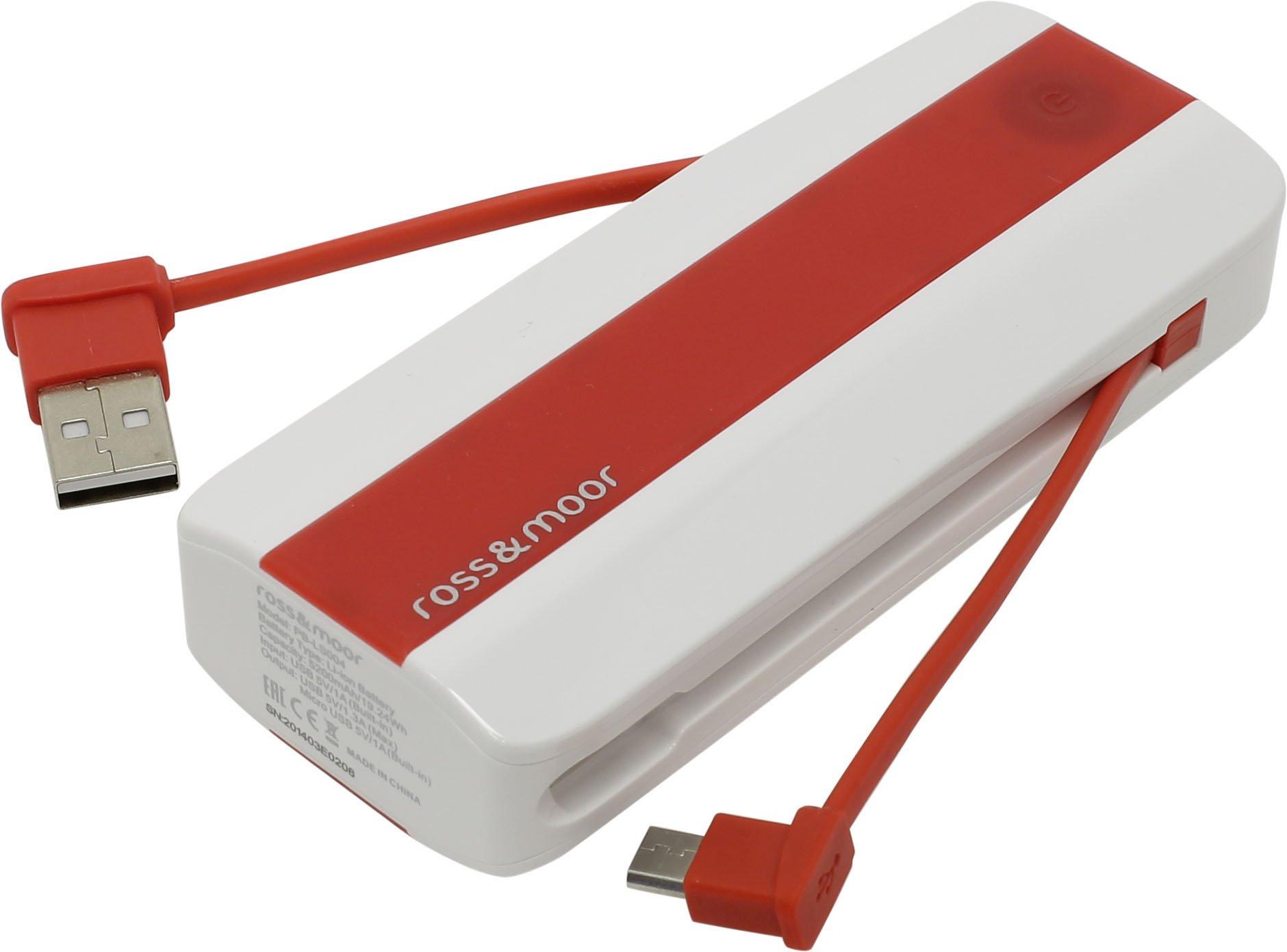 Внешний аккумулятор Ross&Moor Power Bank PB-LS004 5200 mAh Red, Красный
Внешний аккумулятор Ross&Moor Power Bank PB-LS004 5200 mAh Red, Красный