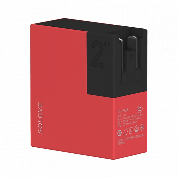 Внешний аккумулятор Xiaomi Solove Power Bank W2 5000mAh Red
Внешний аккумулятор Xiaomi Solove Power Bank W2 5000mAh Red