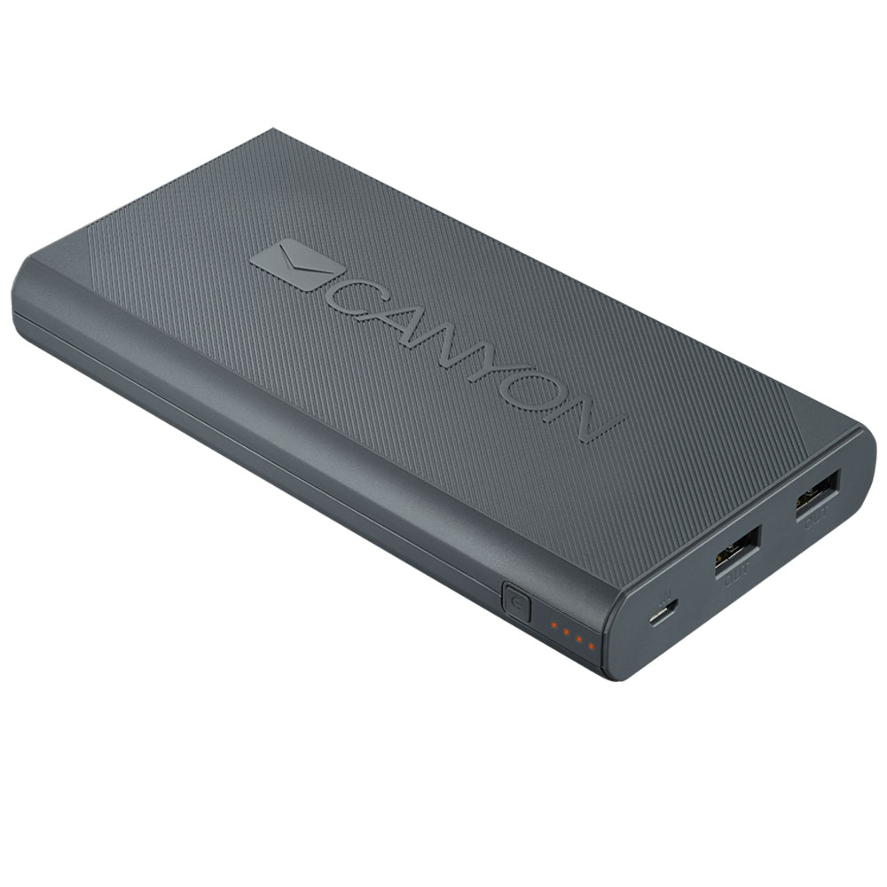 Внешний аккумулятор CANYON Power bank 20000mAh Dark Gray (H2CNECPBF200DG), Темно-серый
Внешний аккумулятор CANYON Power bank 20000mAh Dark Gray (H2CNECPBF200DG), Темно-серый