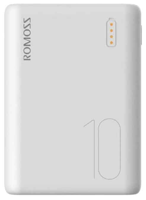 Внешний аккумулятор Romoss Simple 10 10000mAh 1A 2xUSB белый
Внешний аккумулятор Romoss Simple 10 10000mAh 1A 2xUSB белый