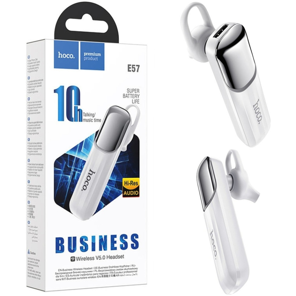 Bluetooth-гарнитура Hoco E57 Essential, белая (39445), Белый
Bluetooth-гарнитура Hoco E57 Essential, белая (39445), Белый