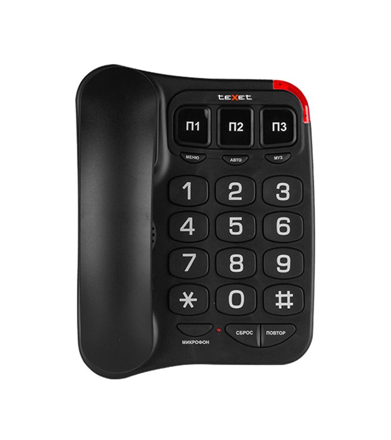 Телефон проводной teXet TX-214, Черный
Телефон проводной teXet TX-214, Черный