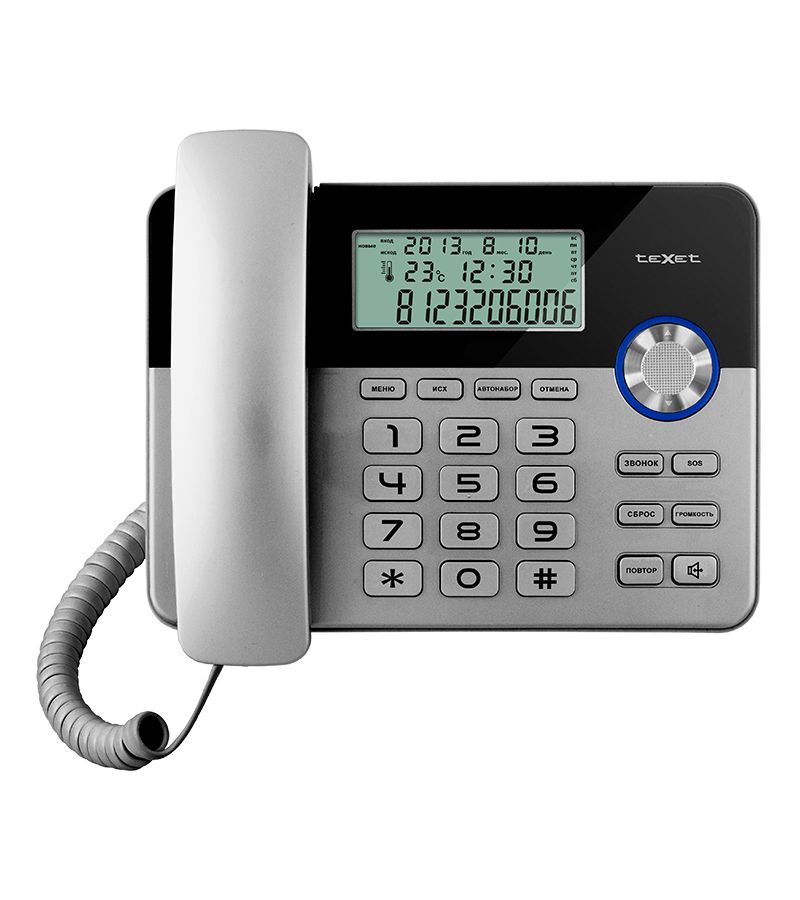Телефон проводной teXet TX-259, Серебристый
Телефон проводной teXet TX-259, Серебристый