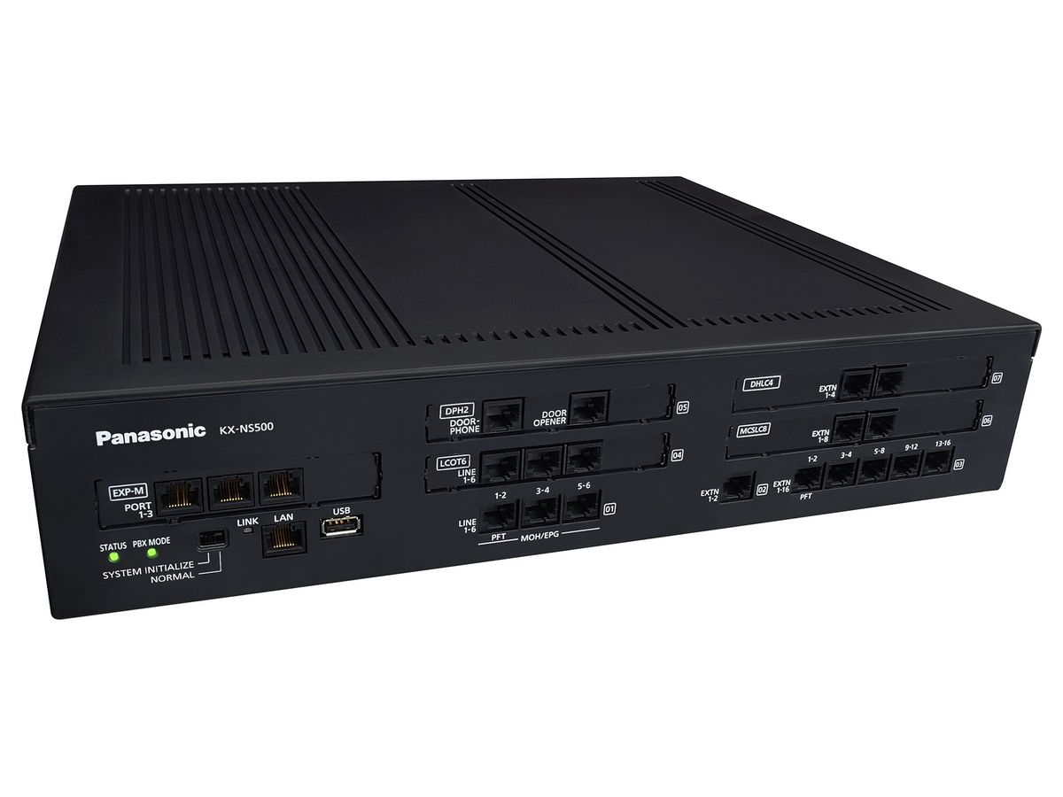 Базовый блок Panasonic KX-NS500RU IP-АТС, Черный
Базовый блок Panasonic KX-NS500RU IP-АТС, Черный