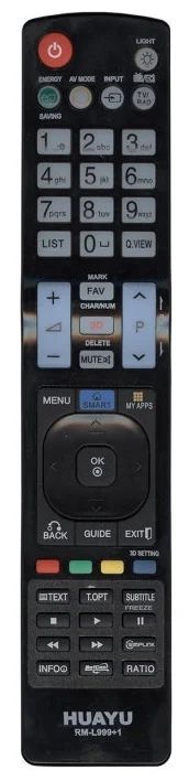 Пульт Huayu для LG RM-L999+1 LCD TV 3D корпус AKB72914020 универсальный
Пульт Huayu для LG RM-L999+1 LCD TV 3D корпус AKB72914020 универсальный