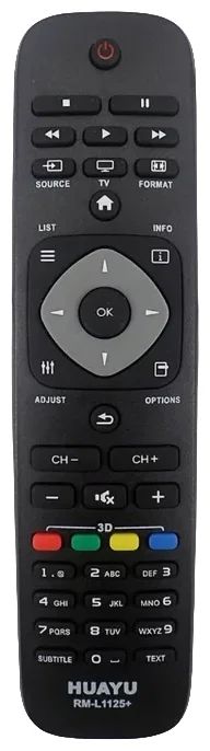 Пульт Huayu для Philips RM-L1125+ 3D (YKF308-001) HRM1323
Пульт Huayu для Philips RM-L1125+ 3D (YKF308-001) HRM1323