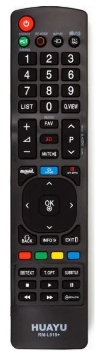Пульт дистанционного управления Huayu для LG RM-L915+ c функцией 3D корпус AKB72915207 (HRM1077)
Пульт дистанционного управления Huayu для LG RM-L915+ c функцией 3D корпус AKB72915207 (HRM1077)