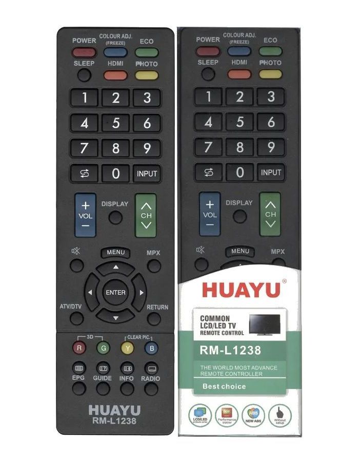 Пульт дистанционного управления Huayu для Sharp RM-L1238 LCD LED TV (HRM1246)
Пульт дистанционного управления Huayu для Sharp RM-L1238 LCD LED TV (HRM1246)