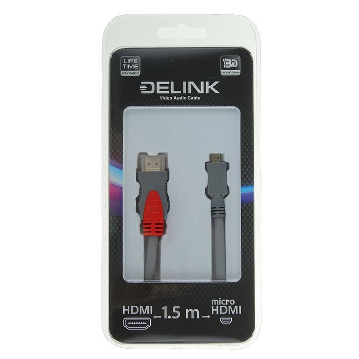 Кабель Delink HDMI-micro HDMI 1,5м
Кабель Delink HDMI-micro HDMI 1,5м