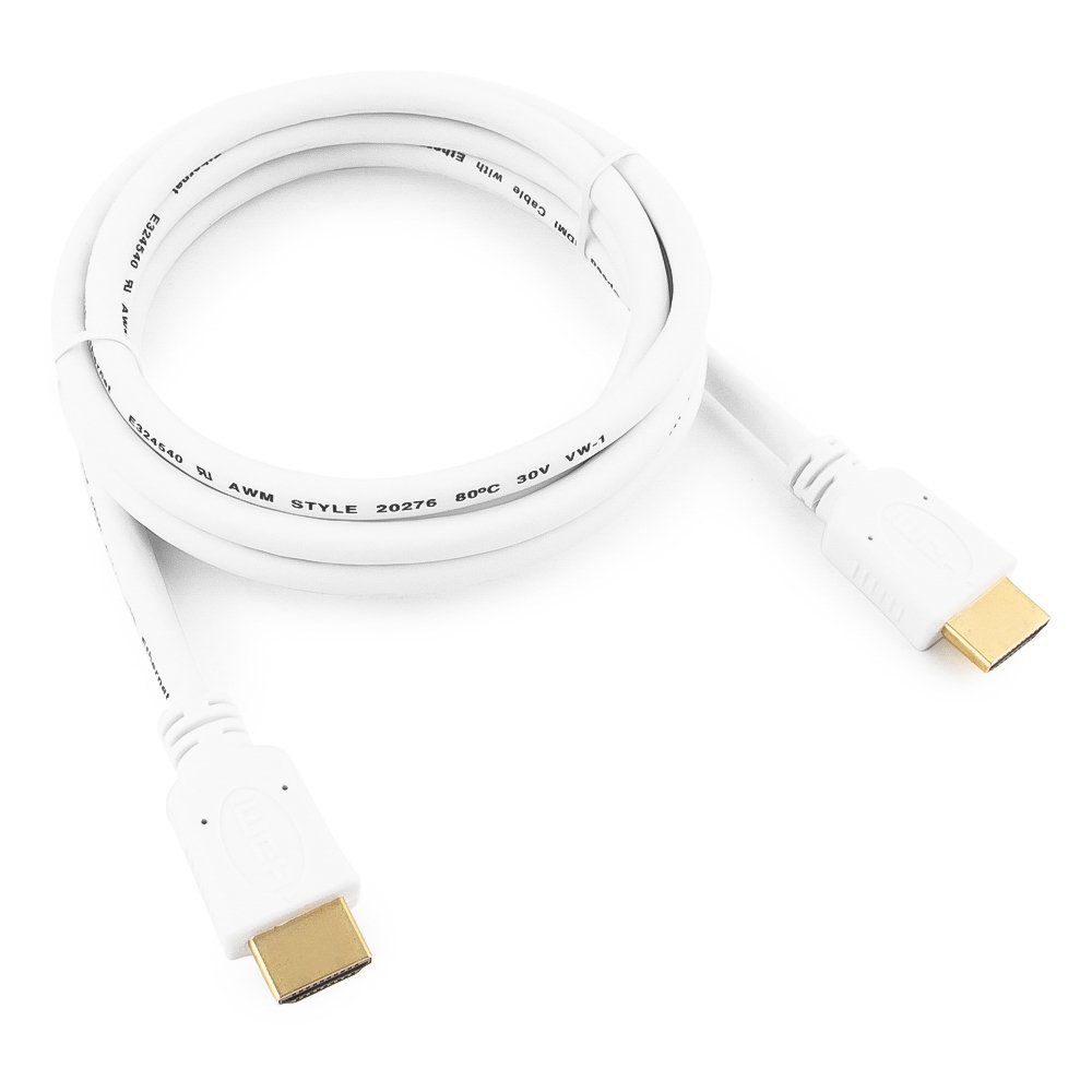 Кабель Gembird Cablexpert HDMI 19M v1.4 1.8m White CC-HDMI4-W-6
Кабель Gembird Cablexpert HDMI 19M v1.4 1.8m White CC-HDMI4-W-6