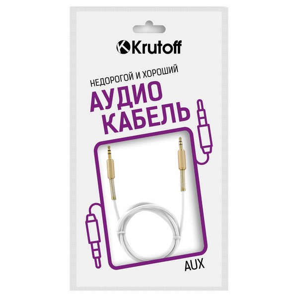Кабель Krutoff AUX Spring Mini Jack 3.5mm 1m White (15053)
Кабель Krutoff AUX Spring Mini Jack 3.5mm 1m White (15053)