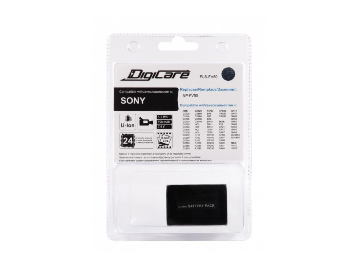 Аккумулятор DigiCare PLS-FV50 / NP-FV50
Аккумулятор DigiCare PLS-FV50 / NP-FV50
