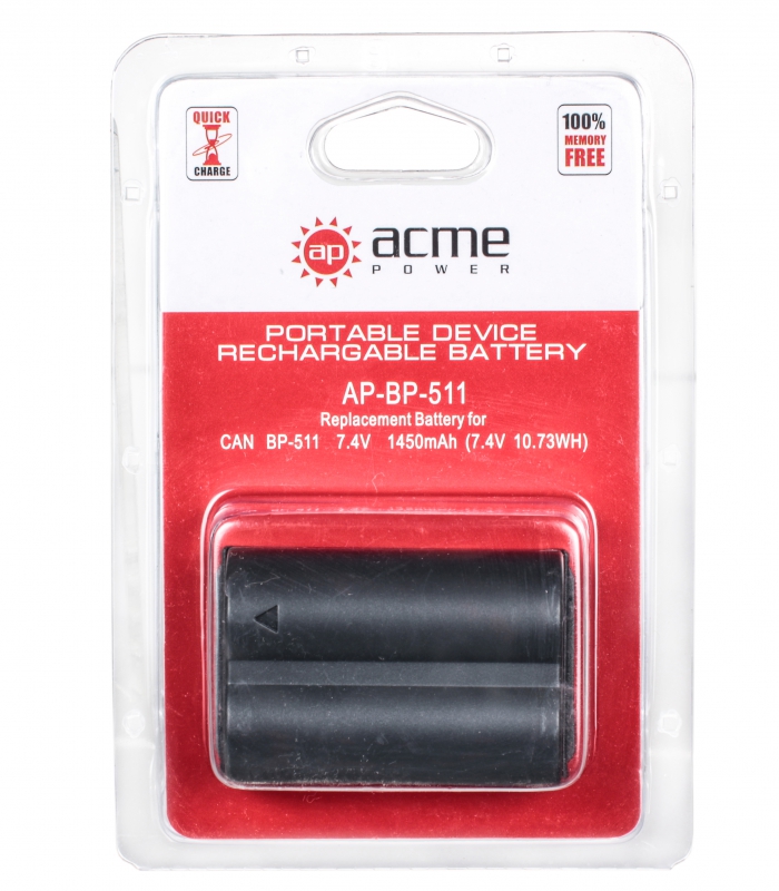 Аккумулятор AcmePower BP-511 Canon G6/ Pro1/EOS 40D/50D
Аккумулятор AcmePower BP-511 Canon G6/ Pro1/EOS 40D/50D