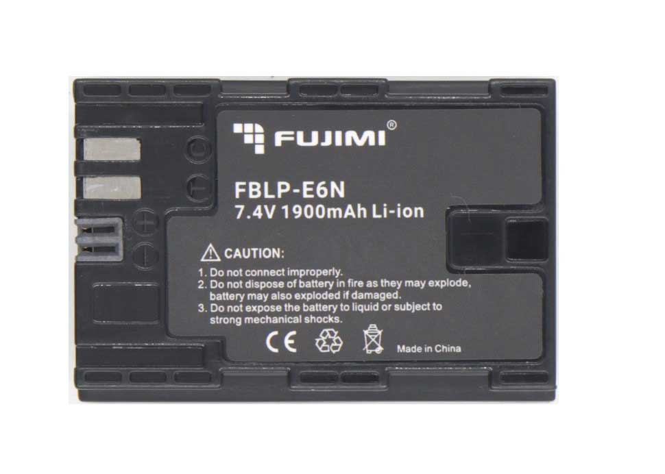Аккумулятор Fujimi для цифровых фото и видеокамер FBLP-E6N (1900 mAh)
Аккумулятор Fujimi для цифровых фото и видеокамер FBLP-E6N (1900 mAh)