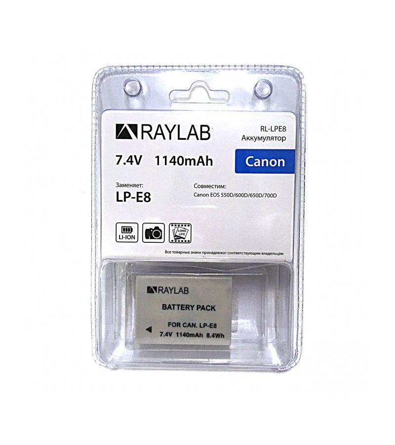Аккумулятор Raylab RL-LPE8 1140мАч
Аккумулятор Raylab RL-LPE8 1140мАч