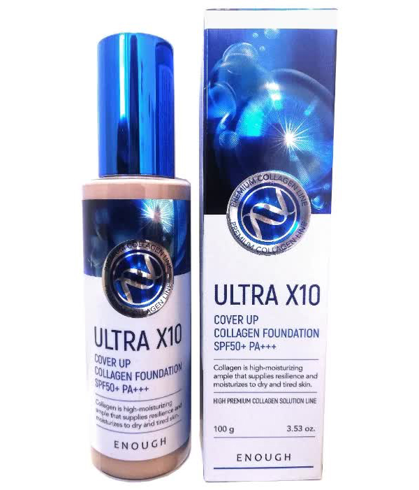 Тональный крем с коллагеном Ultra X10 Cover Up Collagen Foundation SPF50+ PA+++ #21
Тональный крем с коллагеном Ultra X10 Cover Up Collagen Foundation SPF50+ PA+++ #21