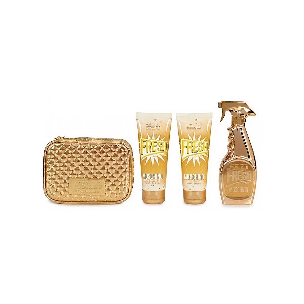 Парфюмерный набор Moschino Fresh Gold Парфюмерная вода спрей 100 мл + Лосьон для тела 100 мл + Гель для душа 100 мл
Парфюмерный набор Moschino Fresh Gold Парфюмерная вода спрей 100 мл + Лосьон для тела 100 мл + Гель для душа 100 мл