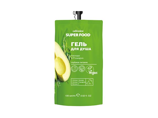 Гель для душа Cafemimi SUPER FOOD Авокадо & Розмарин 100 мл (дой-пак)
Гель для душа Cafemimi SUPER FOOD Авокадо & Розмарин 100 мл (дой-пак)