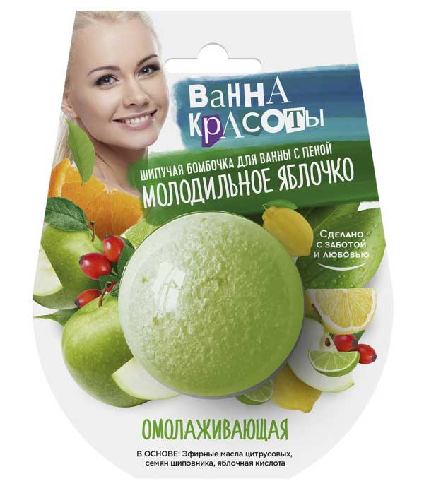Шипучая бомбочка для ванны Фитокосметик. Ванна красоты. Омолаживающая 110 г
Шипучая бомбочка для ванны Фитокосметик. Ванна красоты. Омолаживающая 110 г