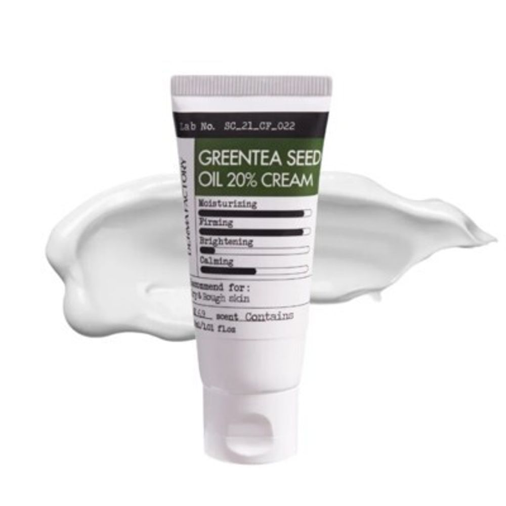 Крем для лица с маслом семян зеленого чая Derma Factory Green Tea Seed Oil 20% Cream
Крем для лица с маслом семян зеленого чая Derma Factory Green Tea Seed Oil 20% Cream