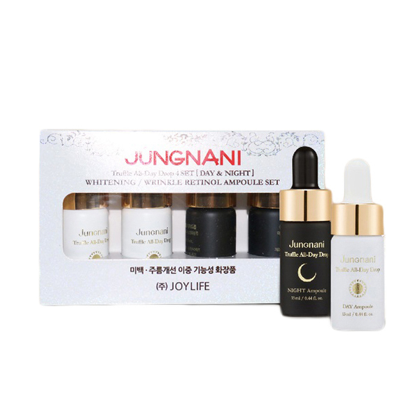 Сыворотка для лица с ретинолом набор Jungnani Truffle All-Day Drop 4 Set Day & Night 13мл*4
Сыворотка для лица с ретинолом набор Jungnani Truffle All-Day Drop 4 Set Day & Night 13мл*4