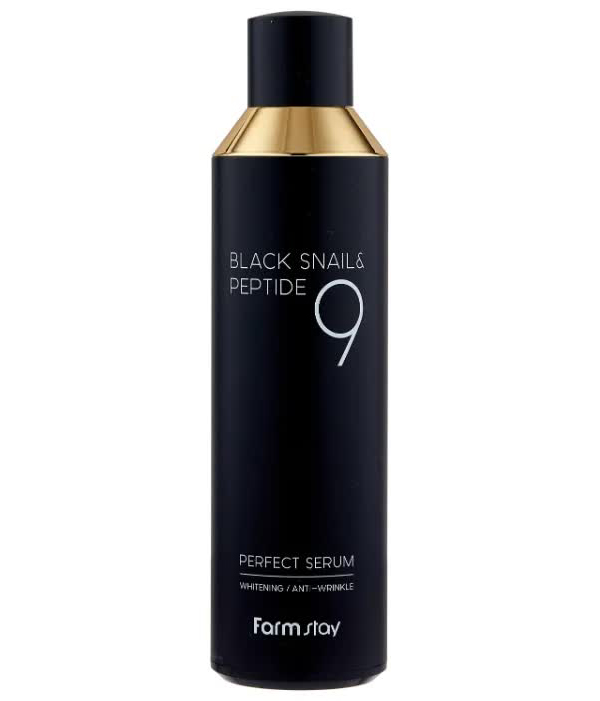 Сыворотка с муцином чёрной улитки и пептидами FarmStay Black Snail & Peptide Perfect Serum, 120ml
Сыворотка с муцином чёрной улитки и пептидами FarmStay Black Snail & Peptide Perfect Serum, 120ml