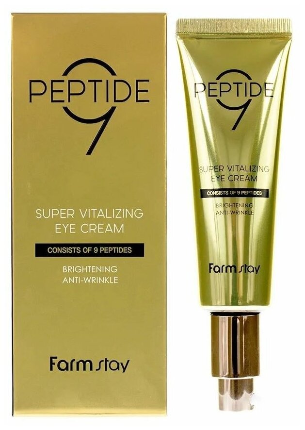 Омолаживающий крем для области вокруг глаз FarmStay с комплексом из 9 пептидов, 50мл
Омолаживающий крем для области вокруг глаз FarmStay с комплексом из 9 пептидов, 50мл