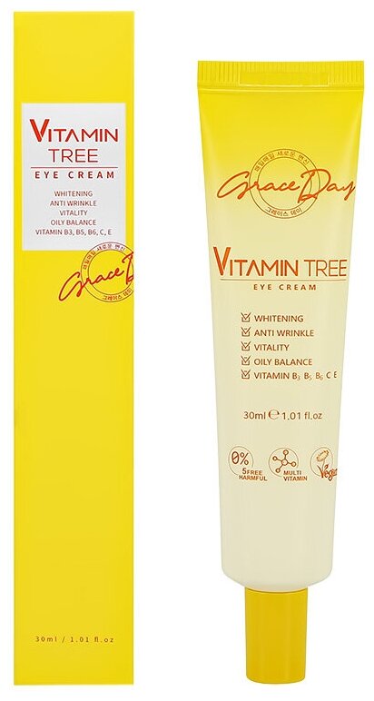Крем для кожи вокруг глаз Grace Day с витаминами, 30мл
Крем для кожи вокруг глаз Grace Day с витаминами, 30мл