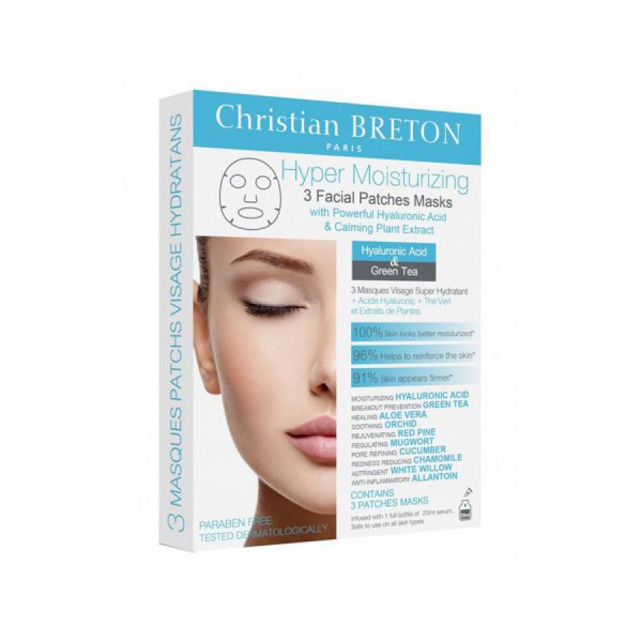Маска для лица Christian Breton Paris Hyper Moisturizing Facial Patches Mask, 3 шт, увлажняющая
Маска для лица Christian Breton Paris Hyper Moisturizing Facial Patches Mask, 3 шт, увлажняющая