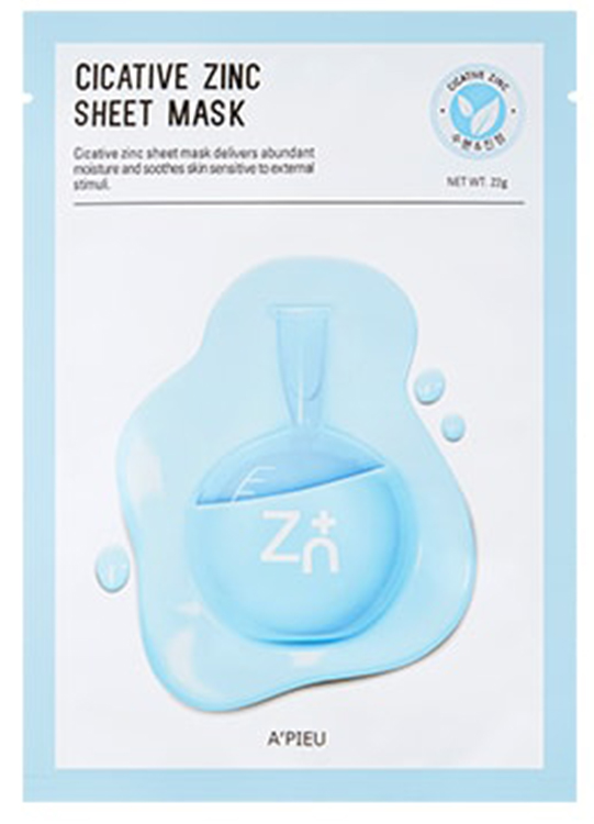 Успокаивающая тканевая маска с цинком A'pieu Cicative Zinc Sheet Mask
Успокаивающая тканевая маска с цинком A'pieu Cicative Zinc Sheet Mask