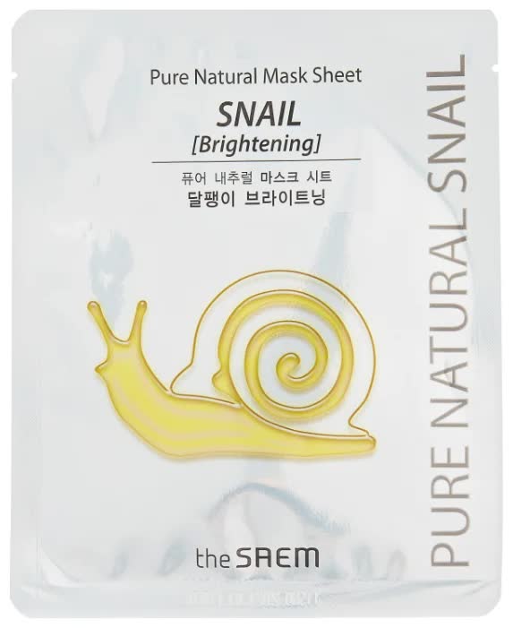 Маска тканевая улиточная (сияние) The Saem Pure Natural Mask Sheet Snail Brightening 20мл
Маска тканевая улиточная (сияние) The Saem Pure Natural Mask Sheet Snail Brightening 20мл