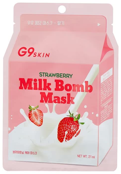 Маска для лица тканевая G9SKIN Milk Bomb Mask Strawberry 21мл
Маска для лица тканевая G9SKIN Milk Bomb Mask Strawberry 21мл