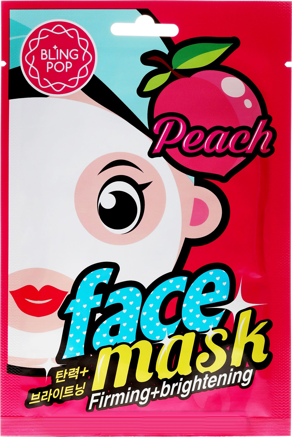 Маска для лица тканевая Bling Pop Peach Firming & Brightening Mask 20 мл
Маска для лица тканевая Bling Pop Peach Firming & Brightening Mask 20 мл