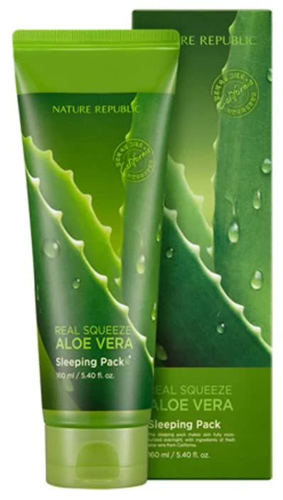 Маска ночная для лица с экстрактом алоэ Nature Republic Real Squeeze Aloe Vera Sleeping Pack 160мл
Маска ночная для лица с экстрактом алоэ Nature Republic Real Squeeze Aloe Vera Sleeping Pack 160мл