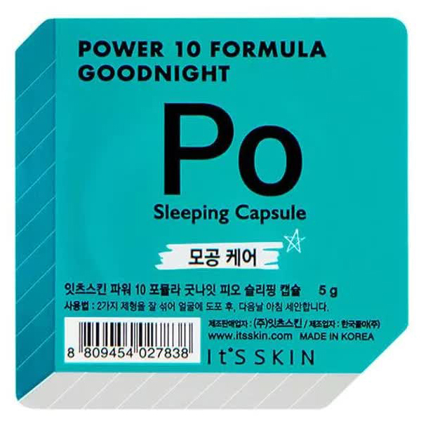 It's Skin Ночная маска-капсула, сужающая поры Power 10 Formula Goodnight Sleeping Capsule PO, 5 г
It's Skin Ночная маска-капсула, сужающая поры Power 10 Formula Goodnight Sleeping Capsule PO, 5 г