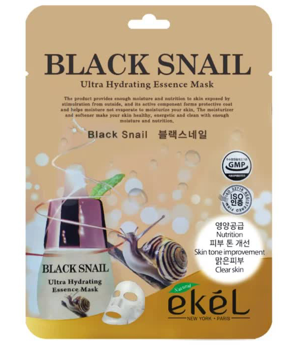 EKEL Тканевая маска для лица с муцином черной улитки Black Snail Ultra Hydrating Essence Mask, 25гр
EKEL Тканевая маска для лица с муцином черной улитки Black Snail Ultra Hydrating Essence Mask, 25гр