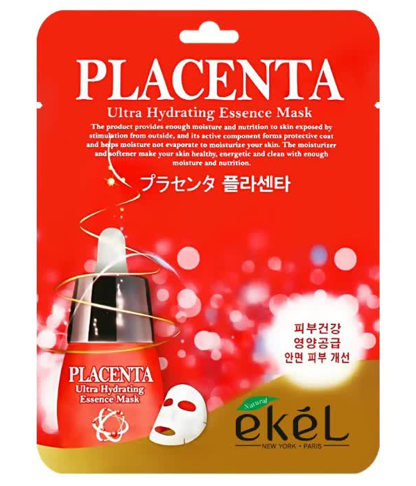 EKEL Тканевая маска для лица с экстрактом плаценты Placenta Ultra Hydrating Essence Mask, 25гр
EKEL Тканевая маска для лица с экстрактом плаценты Placenta Ultra Hydrating Essence Mask, 25гр