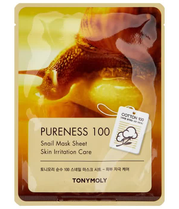 TONYMOLY Очищающая тканевая маска для лица с муцином улитки PURENESS 100 Snail Mask Sheet, 21мл
TONYMOLY Очищающая тканевая маска для лица с муцином улитки PURENESS 100 Snail Mask Sheet, 21мл