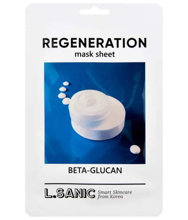 Восстанавливающая тканевая маска с бета-глюканом, 25мл, L.SANIC L.SANIC Beta-Glucan Regeneration Mask Sheet, 25ml
Восстанавливающая тканевая маска с бета-глюканом, 25мл, L.SANIC L.SANIC Beta-Glucan Regeneration Mask Sheet, 25ml