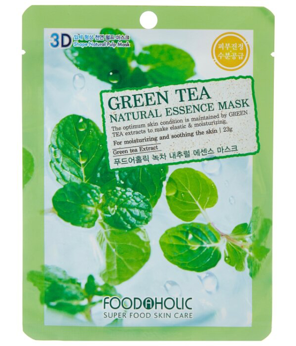 FoodaHolic Успокаивающая тканевая 3D маска с экстрактом зеленого чая Green Tea Natural Essence Mask, 23 мл
FoodaHolic Успокаивающая тканевая 3D маска с экстрактом зеленого чая Green Tea Natural Essence Mask, 23 мл