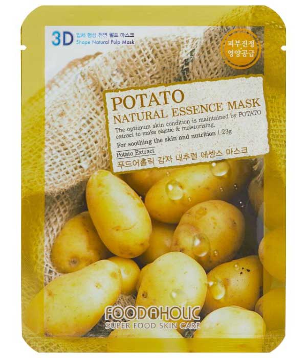 FoodaHolic Тканевая 3D маска с экстрактом картофеля для устранения отеков кожи Potato Natural Essence Mask, 23 мл
FoodaHolic Тканевая 3D маска с экстрактом картофеля для устранения отеков кожи Potato Natural Essence Mask, 23 мл