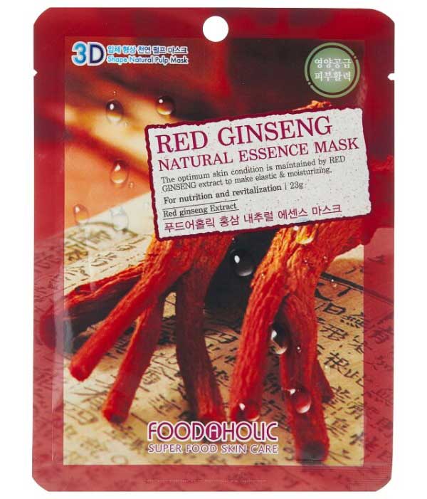 FoodaHolic Омолаживающая тканевая 3D маска с экстрактом красного женьшеня Red Ginseng Natural Essence Mask, 23 мл
FoodaHolic Омолаживающая тканевая 3D маска с экстрактом красного женьшеня Red Ginseng Natural Essence Mask, 23 мл