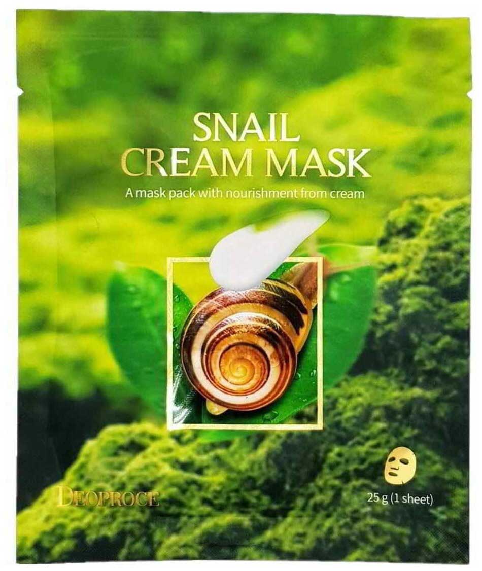 Маска кремовая на тканевой основе Deoproce Snail Cream
Маска кремовая на тканевой основе Deoproce Snail Cream