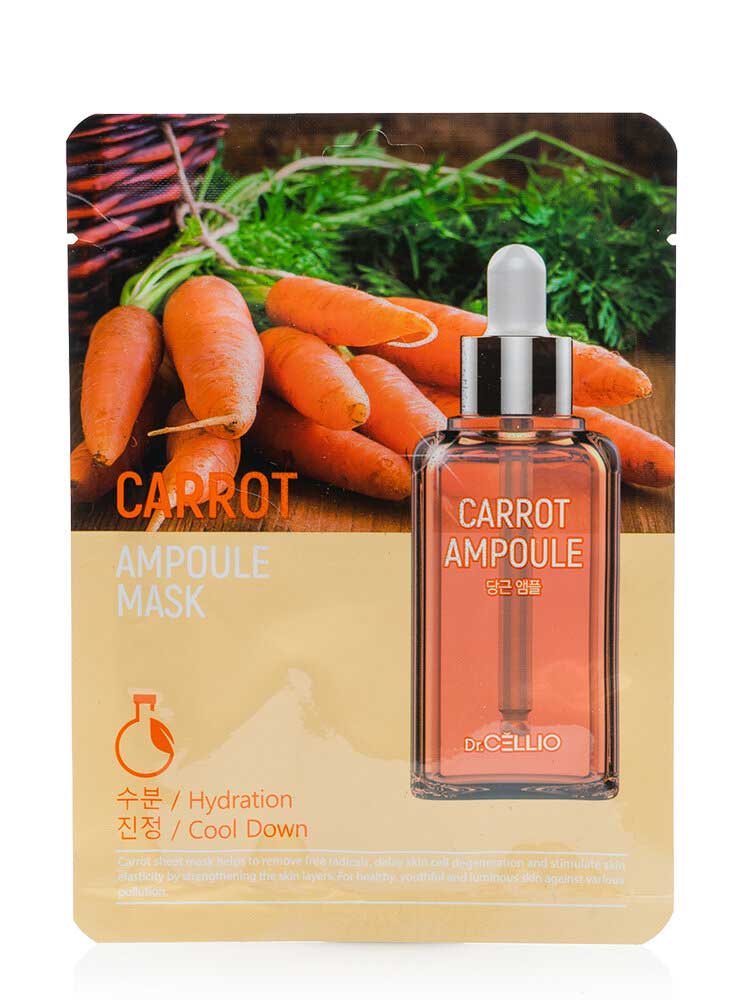 Маска тканевая Dr.CELLIO Carrot Ampoule Mask
Маска тканевая Dr.CELLIO Carrot Ampoule Mask