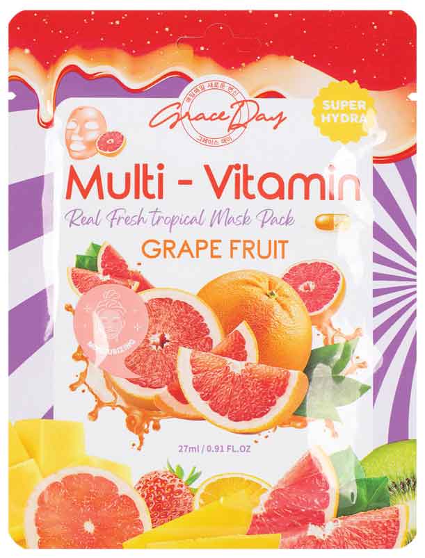 Тканевая маска Grace Day с экстрактом грейпфрута, 27мл
Тканевая маска Grace Day с экстрактом грейпфрута, 27мл