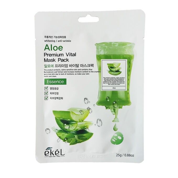 EKEL Aloe Premium Vital Mask Pack Антивозрастная тканевая маска для лица с экстрактом алоэ
EKEL Aloe Premium Vital Mask Pack Антивозрастная тканевая маска для лица с экстрактом алоэ