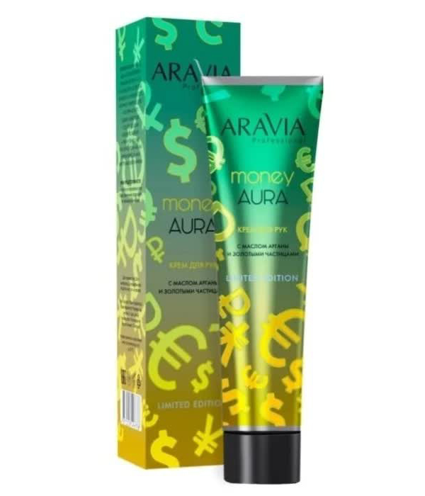 Крем для рук ARAVIA Professional Money Aura с маслом арганы и золотыми частицами, 100 мл
Крем для рук ARAVIA Professional Money Aura с маслом арганы и золотыми частицами, 100 мл