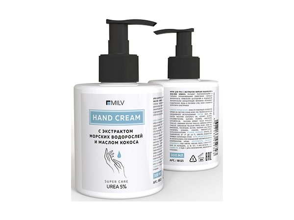 Крем для рук Milv с экстрактом морских водорослей и маслом кокоса 300 мл
Крем для рук Milv с экстрактом морских водорослей и маслом кокоса 300 мл