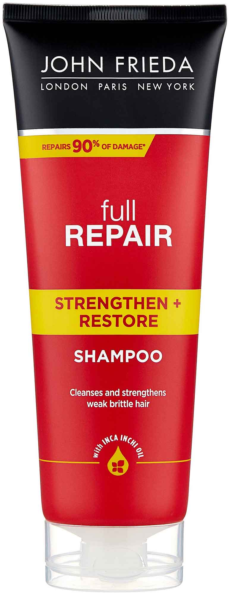 Укрепляющий + восстанавливающий шампунь для волос John Frieda Full Repair 250 мл
Укрепляющий + восстанавливающий шампунь для волос John Frieda Full Repair 250 мл